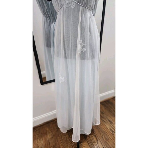 Vintage 1970s Gossard Artemis Pale Blue Double Layer Chiffon Nightgown Wedding S - Picture 2 of 15